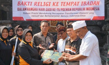 Bersihkan-Pura,-Bakti-Religi-Polwan-Sidoarjo-Sambut-HUT-Ke-76