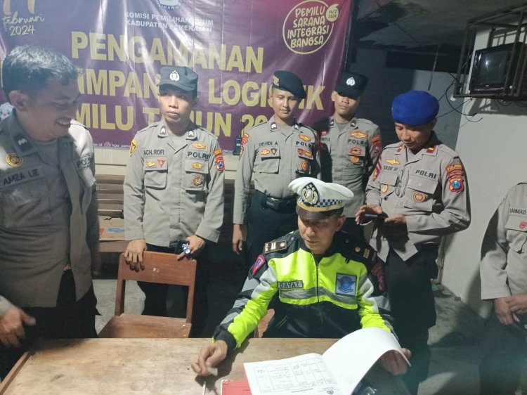 Polres Pamekasan Siagakan Personel untuk Pengamanan Gudang Logistik Pemilu