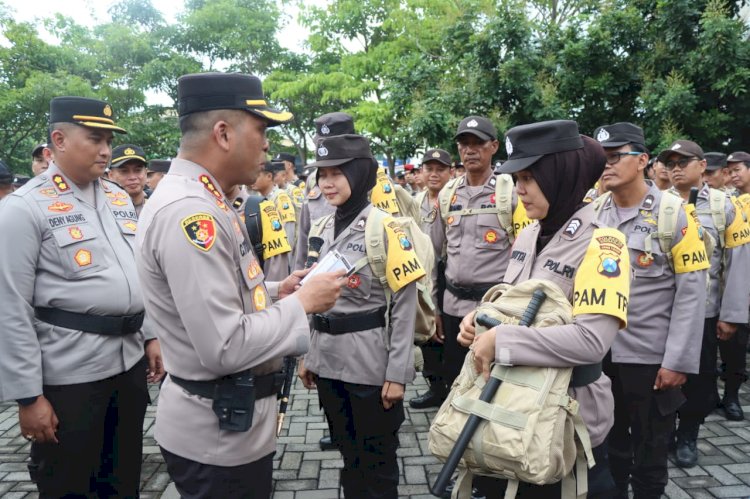 Polresta Sidoarjo Gelar Apel Pergeseran Pasukan Pengamanan TPS Pemilu 2024