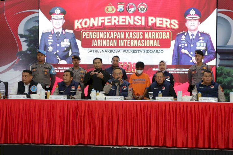 Polresta Sidoarjo Berhasil Tangkap Pengedar Narkoba Jaringan Internasional, 30Kg Sabu Diamankan