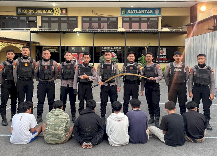 Polres Pelabuhan Tanjungperak Amankan 7 Kelompok Gang Allstar di Tenggumung Baru Surabaya