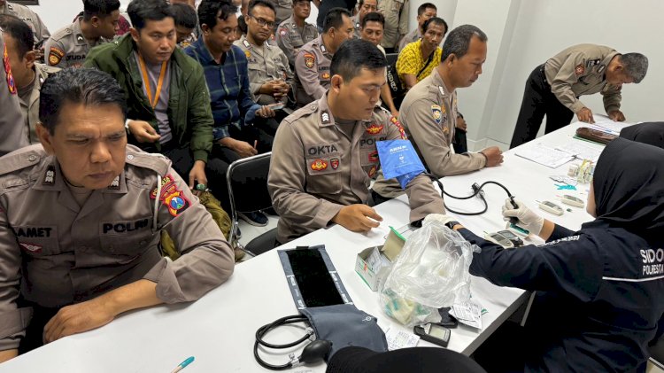 Polisi Sidoarjo Pengamanan Pilkada Serentak 2024 Dicek Kesehatan