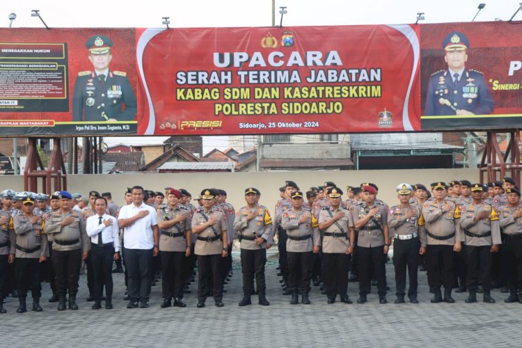 Kabag SDM dan Kasat Reskrim Polresta Sidoarjo Berganti