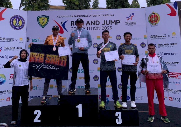 Personel Polres Lamongan Raih Dua Medali Kejurnas UNY Open Run and Jump Competition