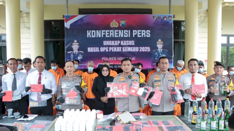 Polres Nganjuk Berhasil Ungkap Ratusan Kasus Selama Operasi Pekat Semeru 2025