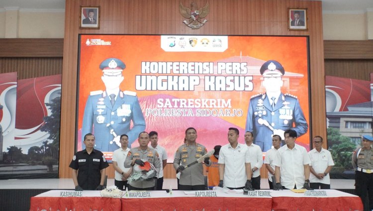 Kapolresta Sidoarjo Rilis Kasus Pembacokan dan Pembunuhan di Taman