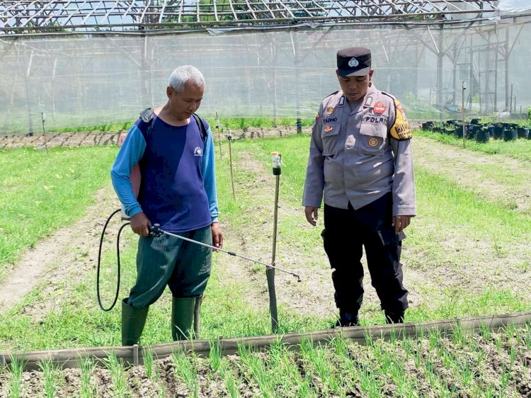 Bhabinkamtibmas Desa Bakung Temenggungan Kunjungi Lahan Pekarangan Pangan Bergizi