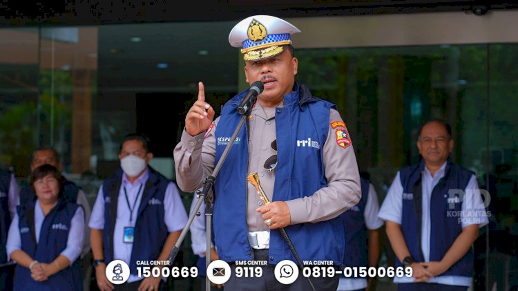 Kakorlantas Polri Melepas Tim Ekspedisi Mudik RRI 2025